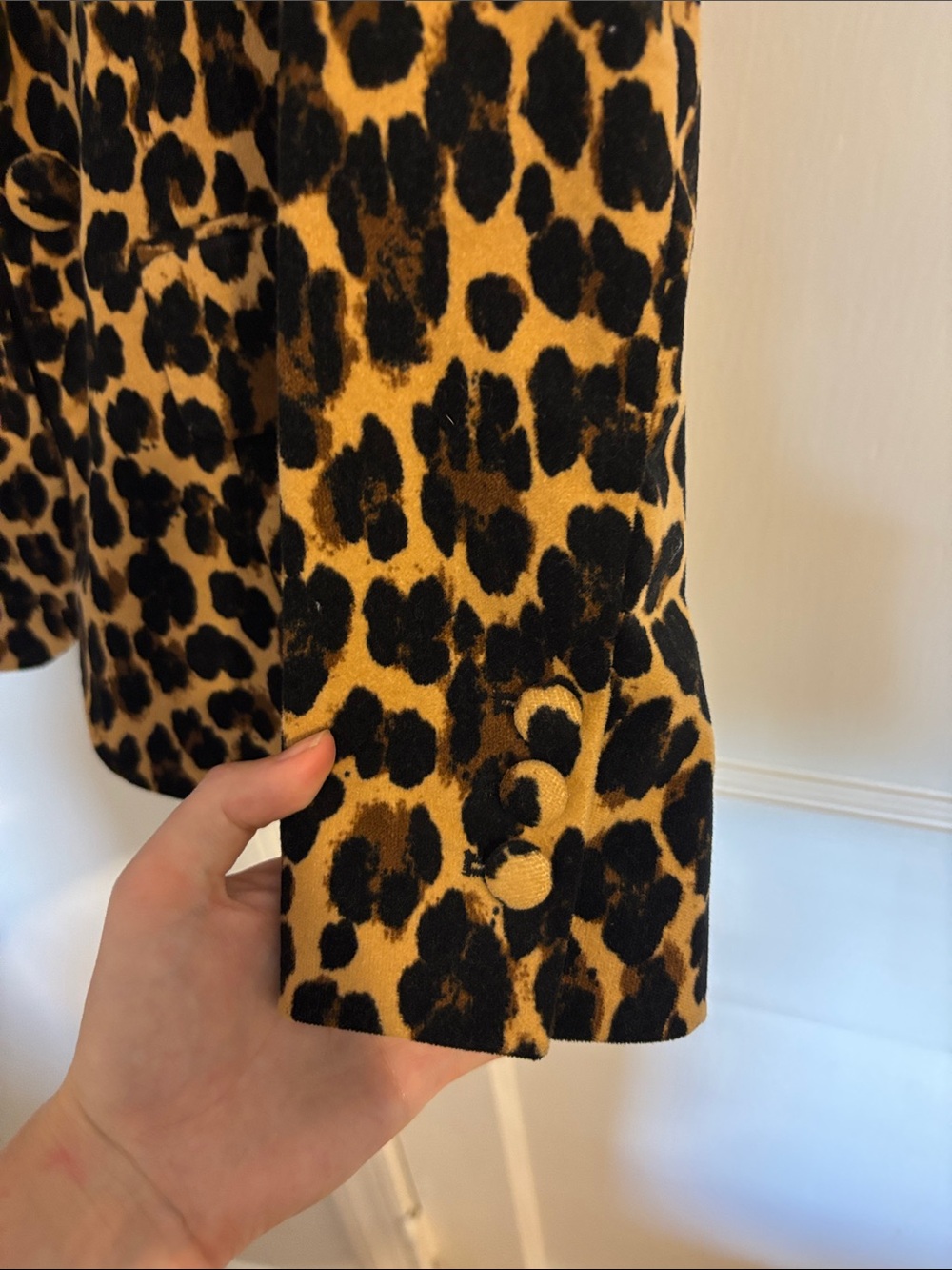 Frame Cotton Velvet Leopard Print Blazer - Picture 6 of 6
